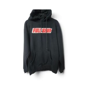 Full Send Nelk Boys HoodieOG Block Logo Black Sweatshirt Mens Large Gorpcore